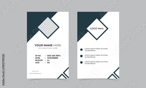 Simple Creative and Professional Office and Business id card design and modern Student id card design template 
