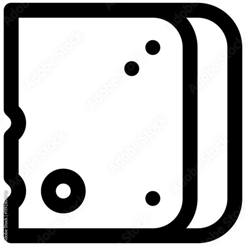 Manchego cheese. Editable stroke vector icon.
