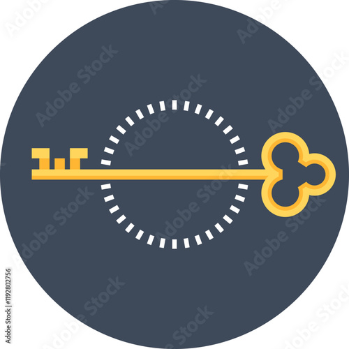 Key solutions flat vector web icon