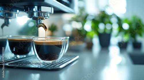 Tapety artystyczne Espresso machine brewing coffee kitchen