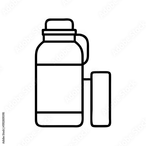 thermos bottle icon, thermos bottle line art - simple line art of thermos bottle, perfect for thermos bottle logos and icons and themed design