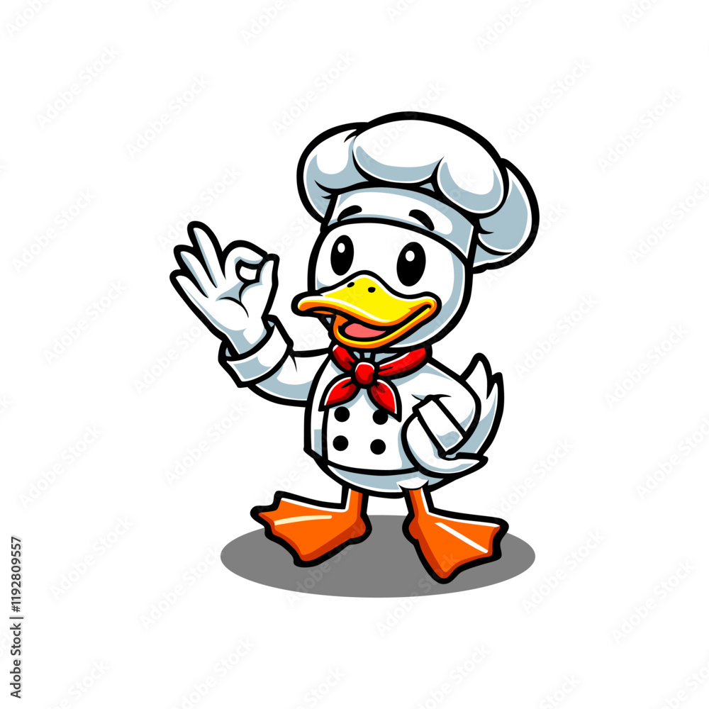 desain Animasi maskot bebek dengan Tema Koki desain Animasi maskot bebek dengan Tema Koki