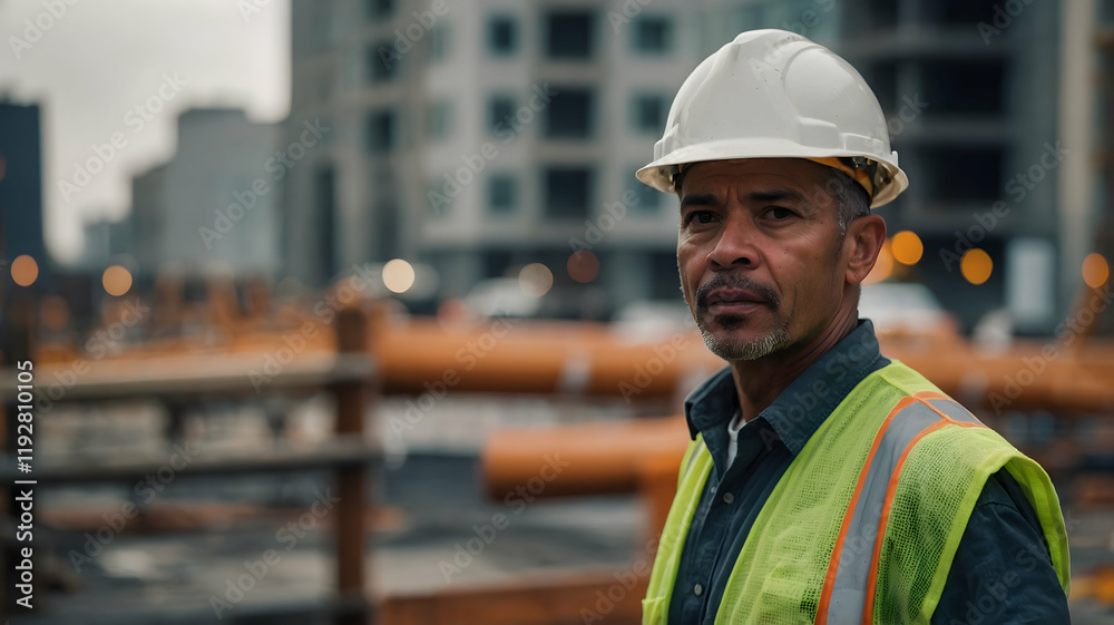 Serious Construction Worker Focused on the Job Serious Construction Worker Focused on the Job