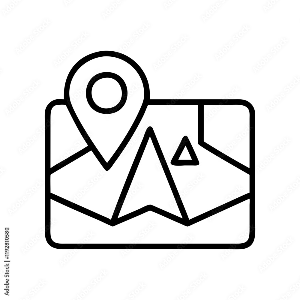 campground map icon, campground map line art - simple line art of campground map, perfect for campground map logos and icons and themed design campground map icon, campground map line art - simple line art of campground map, perfect for campground map logos and icons and themed design