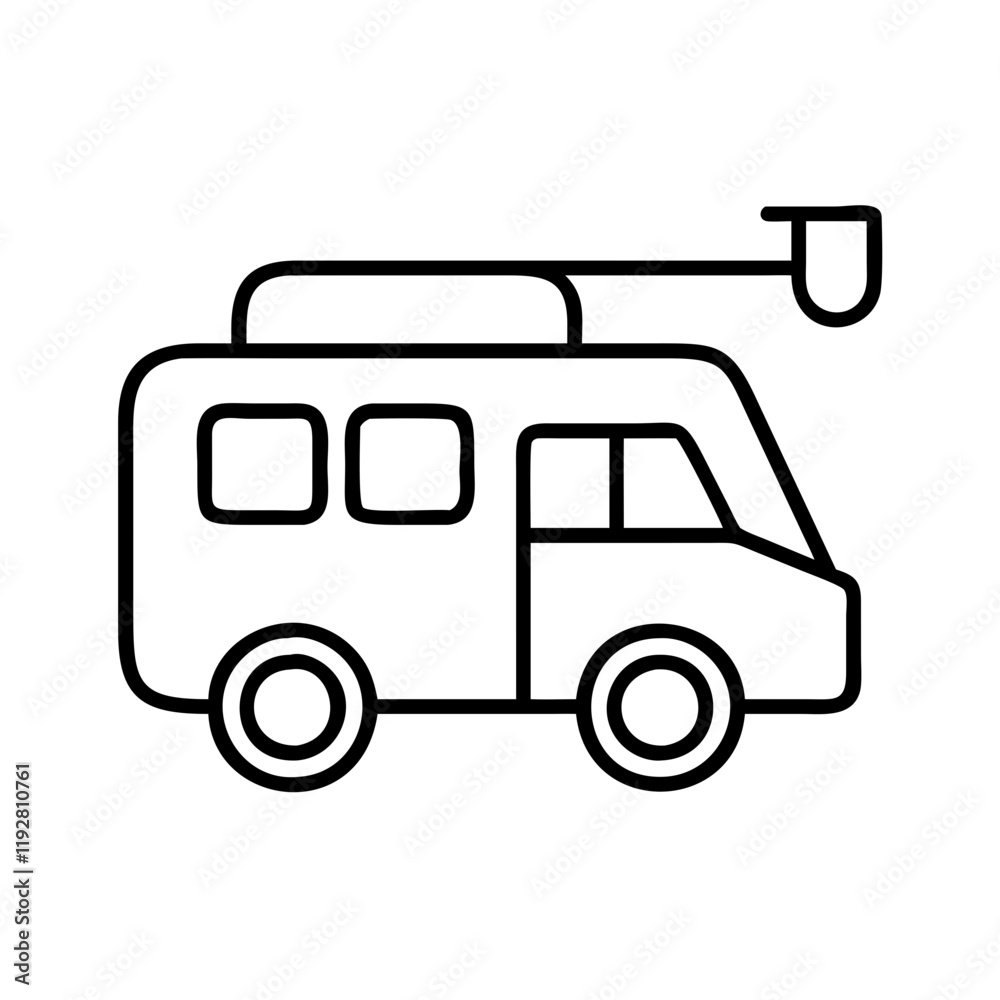 Fototapeta premium campground rv hookup icon, campground rv hookup line art - simple line art of campground rv hookup, perfect for campground rv hookup logos and icons and themed design