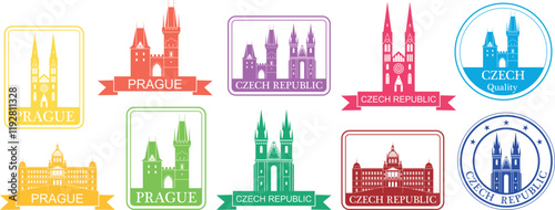 Czech Republic logo. Isolated Czech Republic on white background