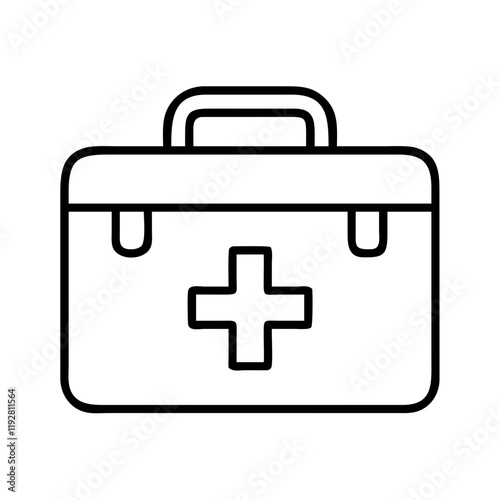 first aid kit icon, first aid kit line art - simple line art of first aid kit, perfect for first aid kit logos and icons and themed design