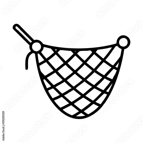 fishing net icon, fishing net line art - simple line art of fishing net, perfect for fishing net logos and icons and themed design