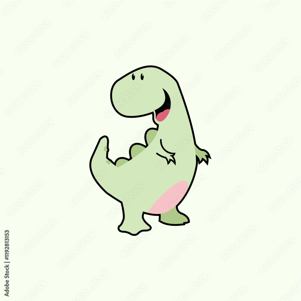 Fototapeta premium funny dinosaur expressions illustration