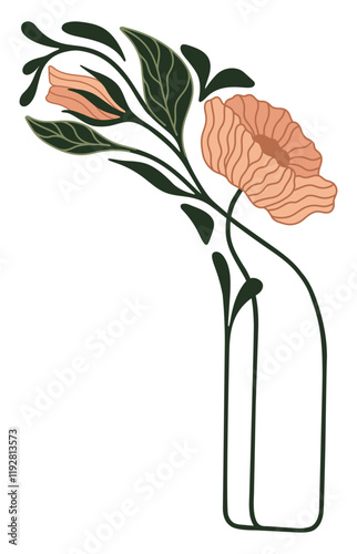 Art Nouveau floral element. Decorative element. Vector.