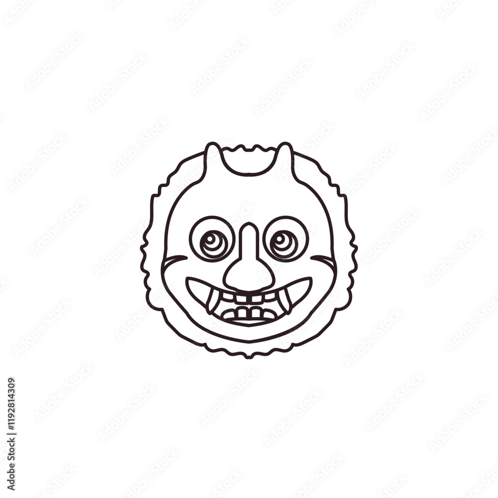 Fototapeta premium ogre face emoji illustration vector creepy funny scary halloween