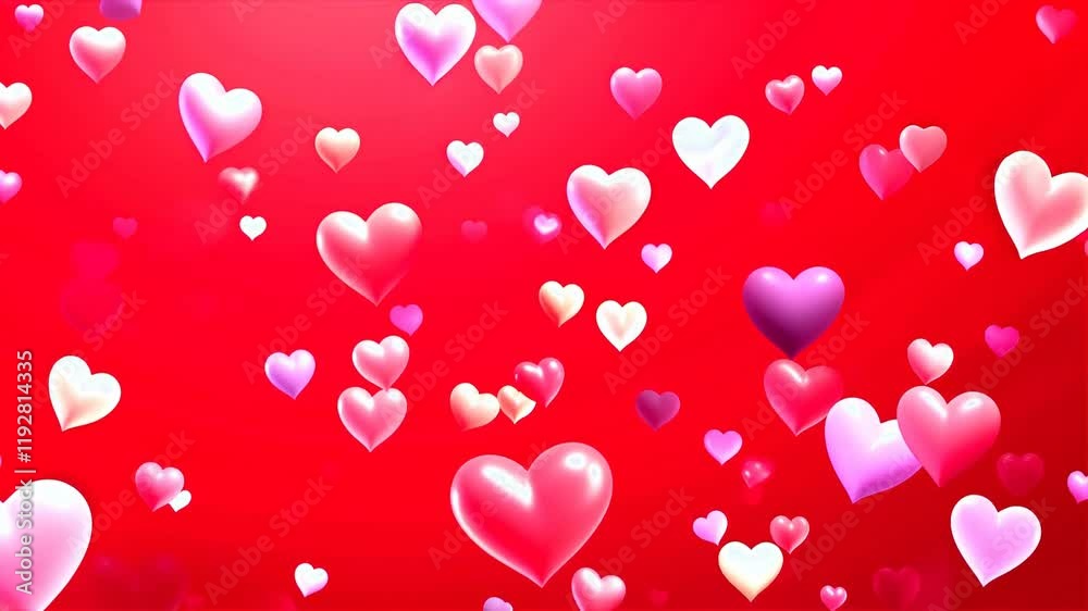 Small hearts floating background for St Valentine celebration
