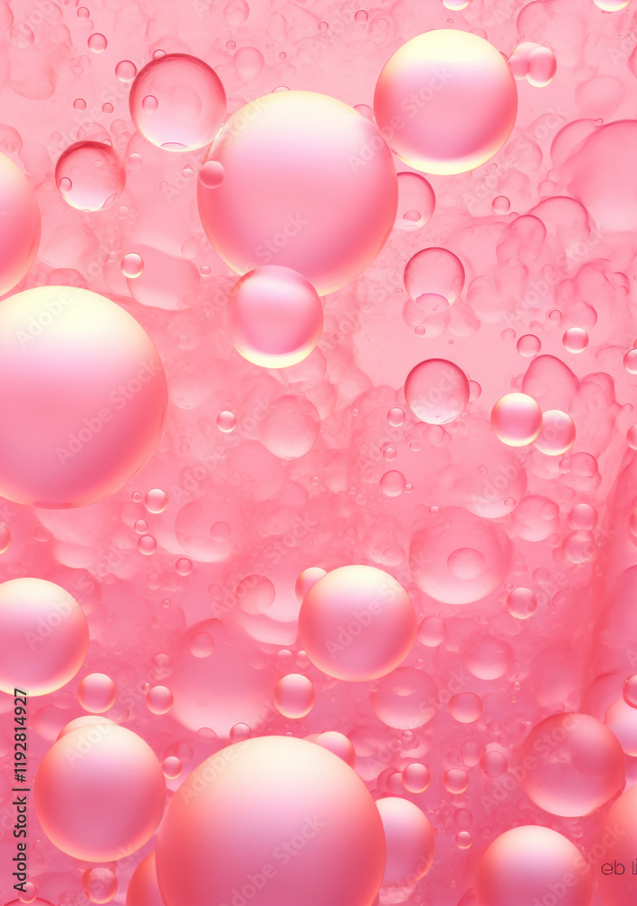 Pastel pink bubbles create dreamy, soft background with playful vibe Pastel pink bubbles create dreamy, soft background with playful vibe