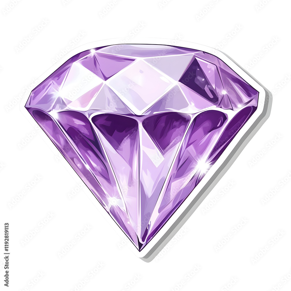 Simple Vector Art of Diamond Sticker with Elegant Details Simple Vector Art of Diamond Sticker with Elegant Details
