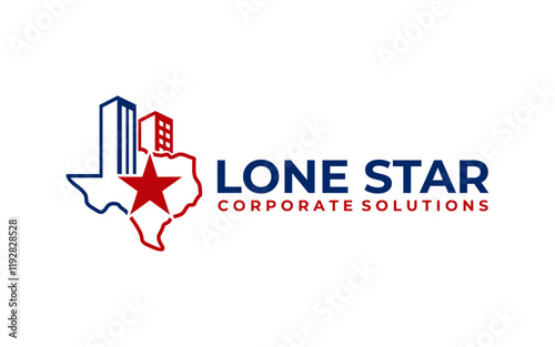 Building logo with Lone star texas. city building abstract for logo design inspiration