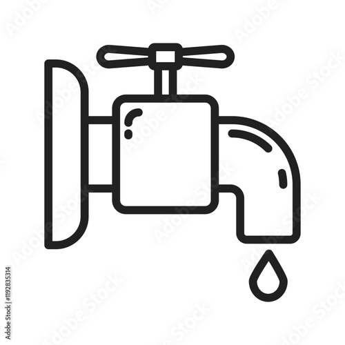 Water Tap icon vector image. Suitable for mobile apps, web apps and print media.