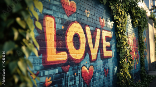 Love graffiti on wall