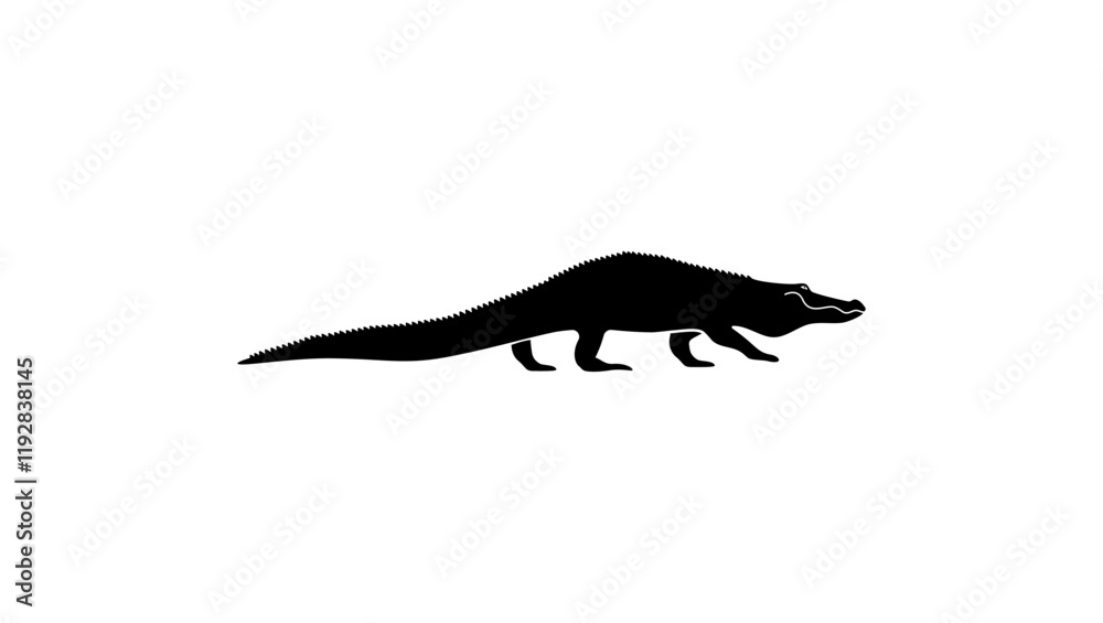 Obraz premium Florida alligator , black isolated silhouette