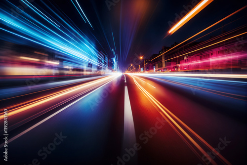 Abstract Background with Colorful Speed Lines and Motion Blur Effect