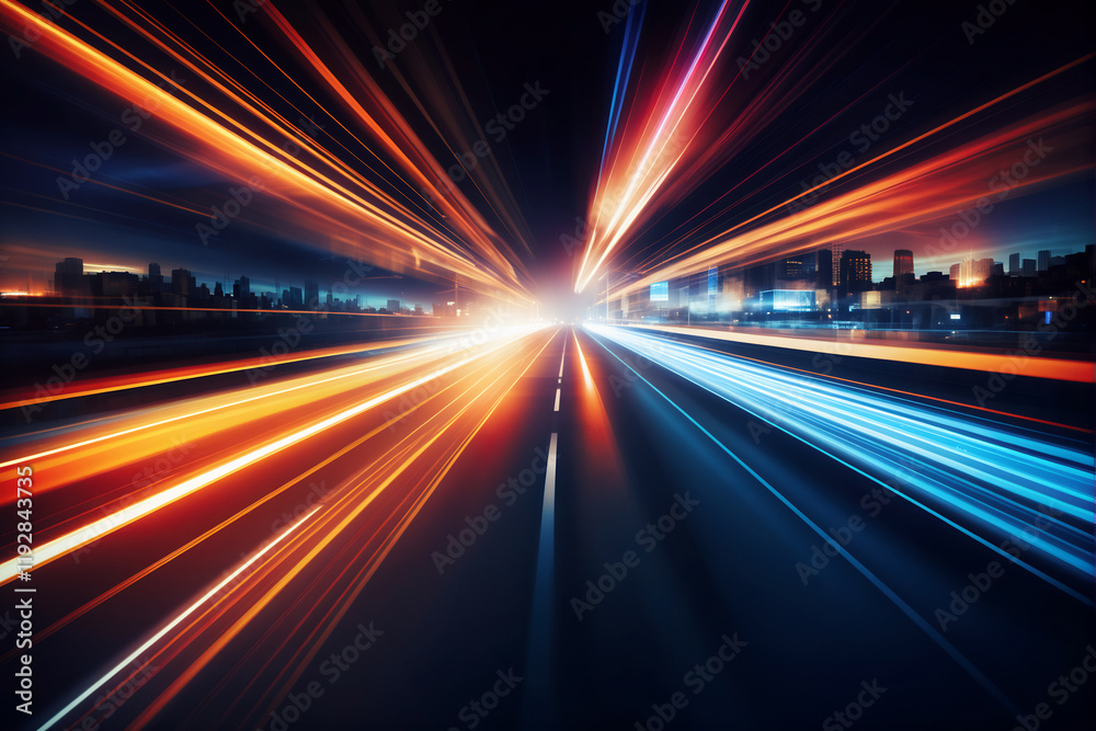Fototapeta premium Abstract Motion Blur Background with Light Streaks and Speed Lines