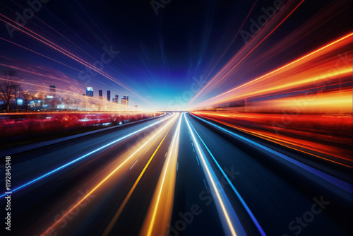 Colorful Abstract Motion Blur Design with Speed Lines and Light Trails