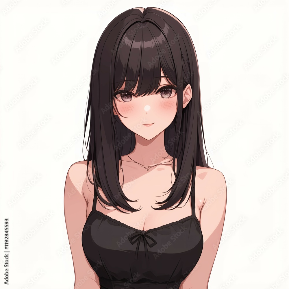Naklejka premium アニメ調の美少女の切り抜き用素材
