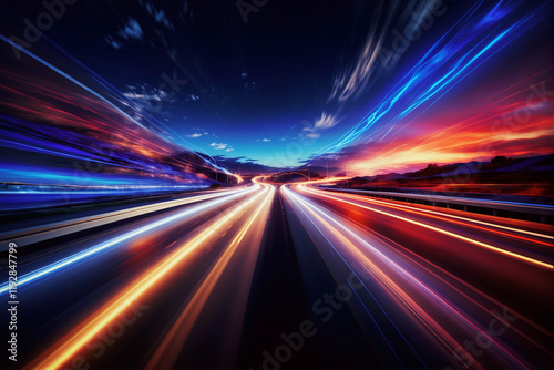 Vibrant Abstract Background with Motion Blur and Speed Streaks