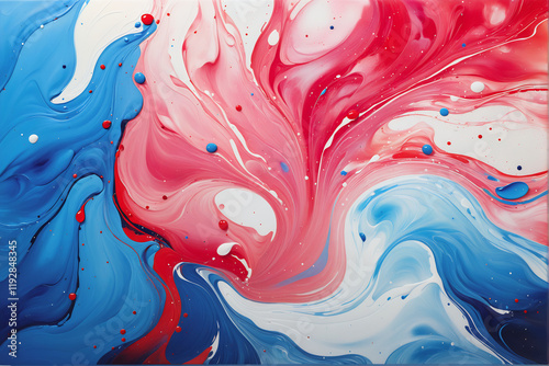 Vibrant Liquid Acrylic Flow Abstract with Swirling Paint Effect