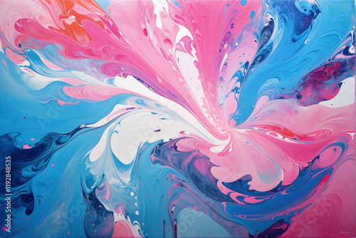 Vivid Liquid Paint Swirl with Smooth Colorful Fluid Design