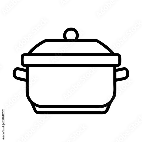 casserole dish icon, casserole dish line art - simple line art of casserole dish, perfect for casserole dish logos and icons and themed design