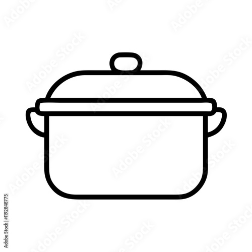 casserole dish icon, casserole dish line art - simple line art of casserole dish, perfect for casserole dish logos and icons and themed design