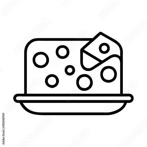 cheese platter icon, cheese platter line art - simple line art of cheese platter, perfect for cheese platter logos and icons and themed design