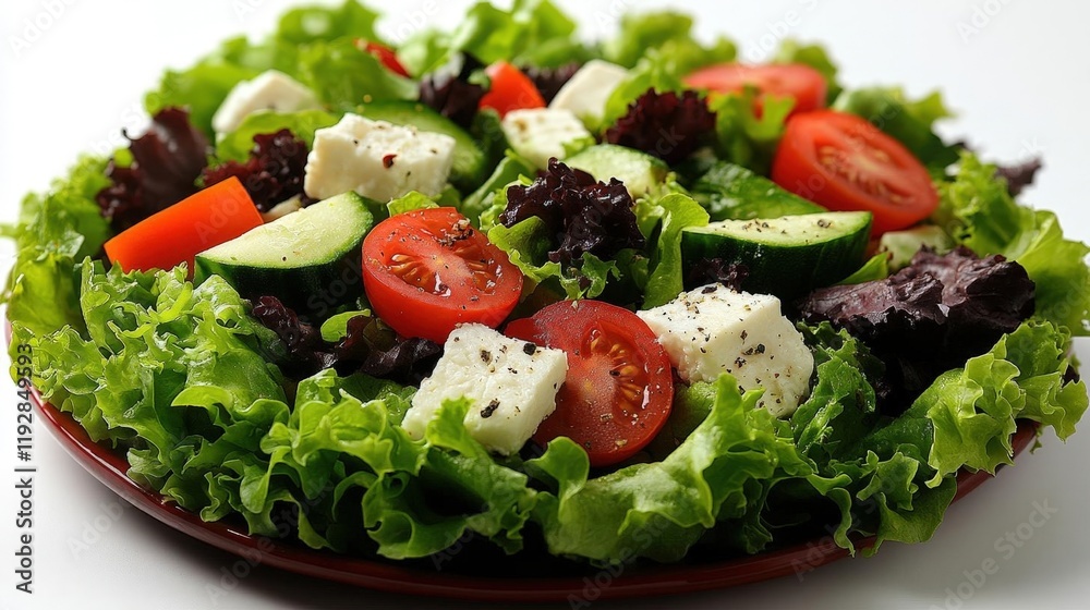 Fresh and Healthy Vegetable Salad with Feta Cheese Fresh and Healthy Vegetable Salad with Feta Cheese