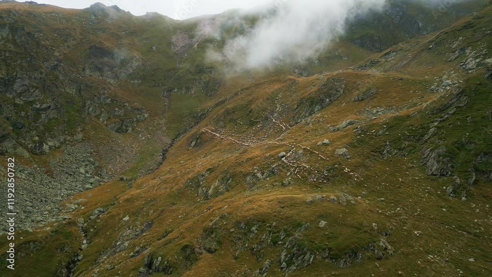Drone in Fagaras Mountains, Transylvania, Romania