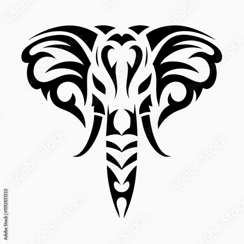 Tribal Elephant Silhouette vector Design. photo