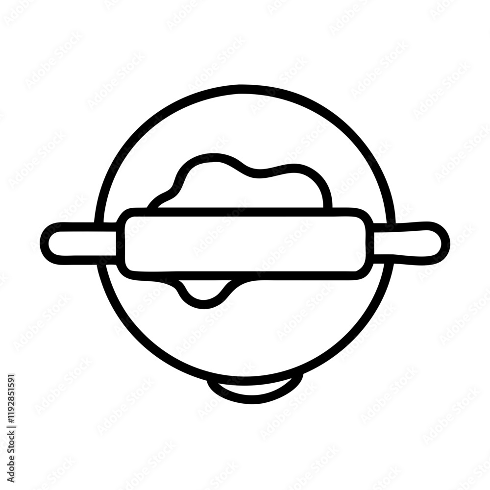 rolling out dough icon, rolling out dough line art - simple line art of rolling out dough, perfect for rolling out dough logos and icons and themed design rolling out dough icon, rolling out dough line art - simple line art of rolling out dough, perfect for rolling out dough logos and icons and themed design