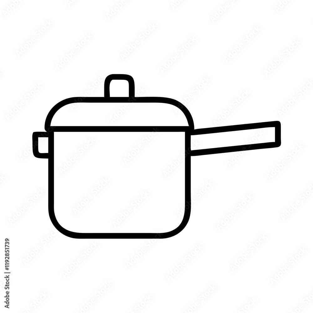 saucepan icon, saucepan line art - simple line art of saucepan, perfect for saucepan logos and icons and themed design