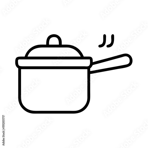 saucepan icon, saucepan line art - simple line art of saucepan, perfect for saucepan logos and icons and themed design