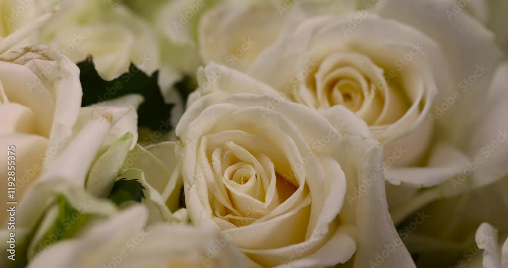 a beautiful bouquet of a large number of white and milky roses on the table, a group of small roses for gifts and other festive events a beautiful bouquet of a large number of white and milky roses on the table, a group of small roses for gifts and other festive events