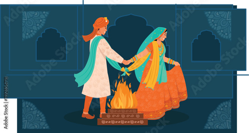 A traditional Maharashtrian wedding celebration, showcasing the bride and groom in their authentic attire, performing rituals steeped in cultural significance.