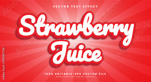 Strawberry juice editable text effect Template