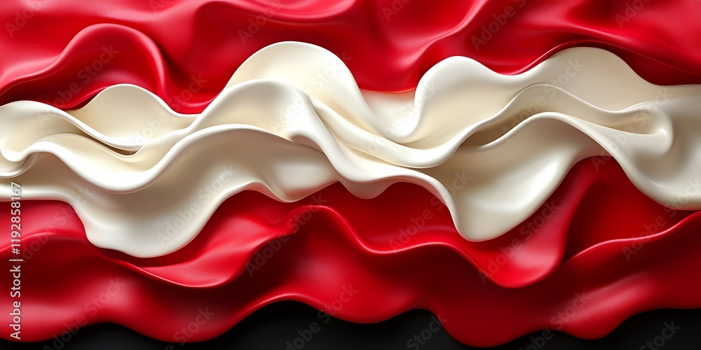 Fototapeta premium Abstract Austrian flag waves, dark background, design