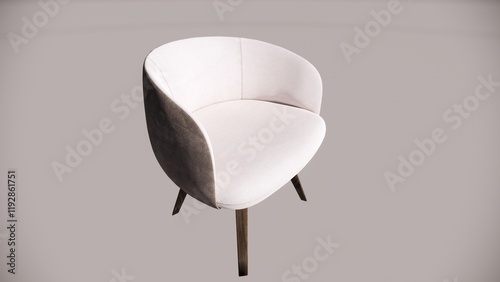 Illustration of a chair with smooth wood and foam