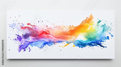 Artistic watercolor splashes and colorful ink textures create a vibrant abstract background photo