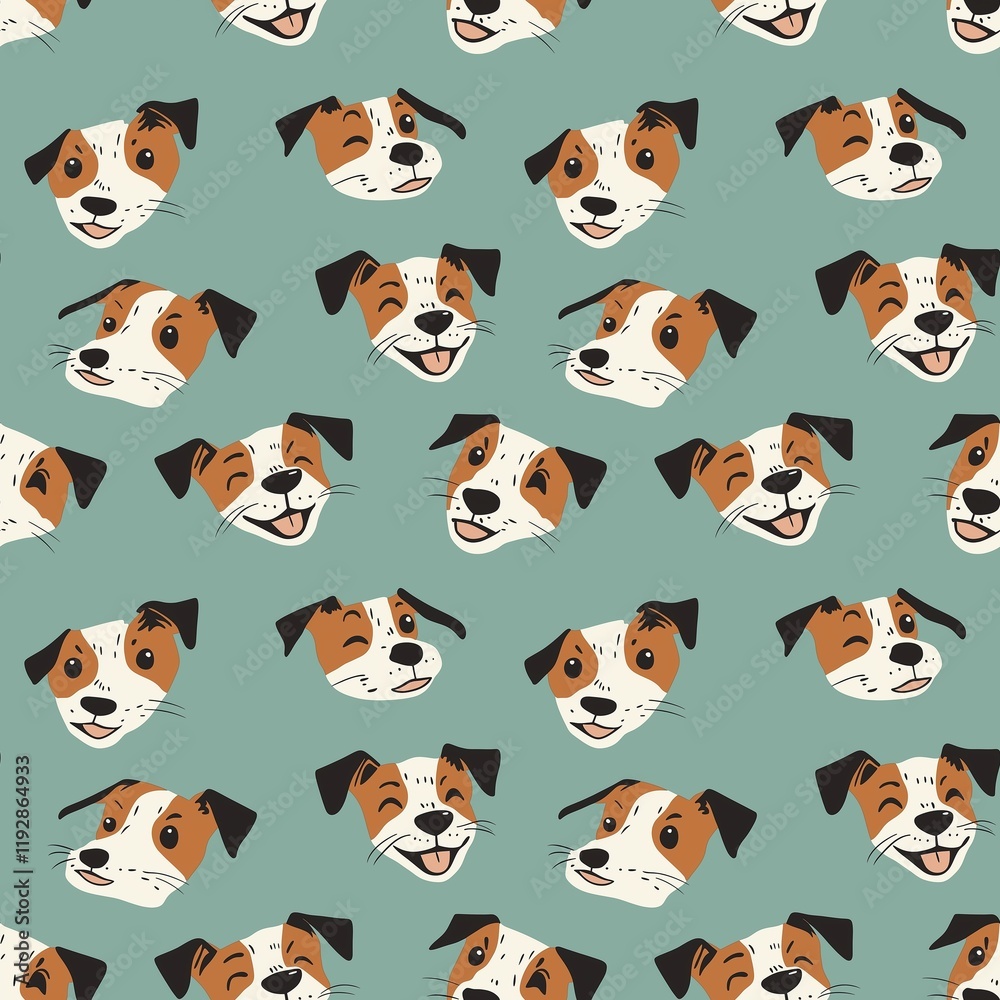 Naklejka premium dog graphic seamless pattern 
