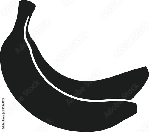 Minimalist Banana Silhouette Vector Illustration