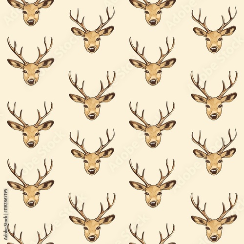 deer graphic seamless pattern photo