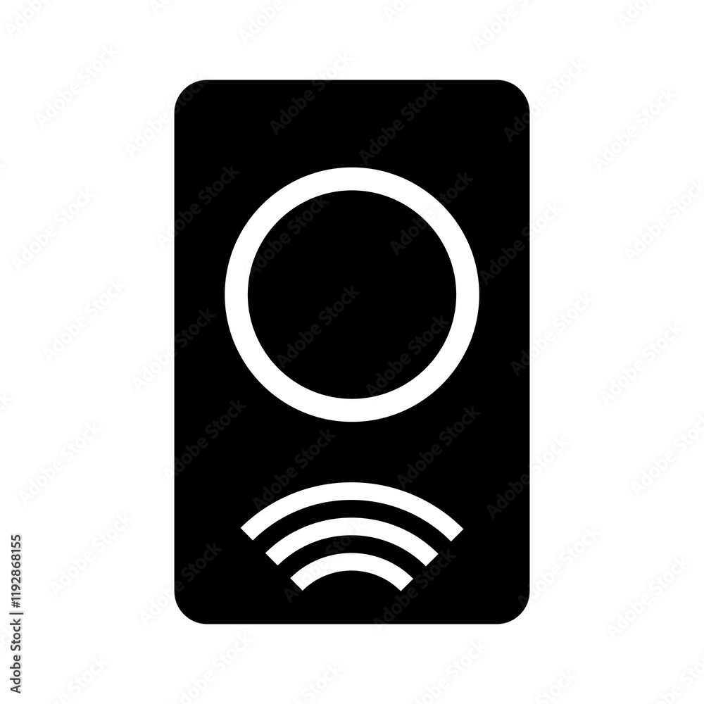 Illustration showing a black mini remote control icon on a white background
Illustration showing a black mini remote control icon on a white background