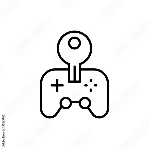 Game cheat outline icons, minimalist vector illustration ,simple transparent graphic element .Isolated on white background
