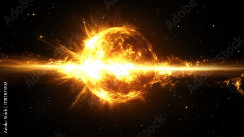 A Fiery Celestial Body Explodes In Space photo